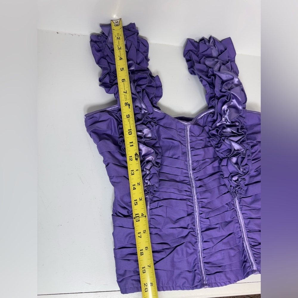 NWOT Purple Ruffled Women's Corset Top - Picture 12 of 16